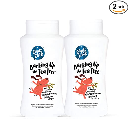 Captain Zack Barking Up The Tea Tree Anti-Bacterial Dog Shampoo 50 ml | Pack of 2 | Anti-Dandruff, Itch Relief & Maintains Overall Skin Health, Paraben Free, No Artificial Fragrance, Cruelty-Free
