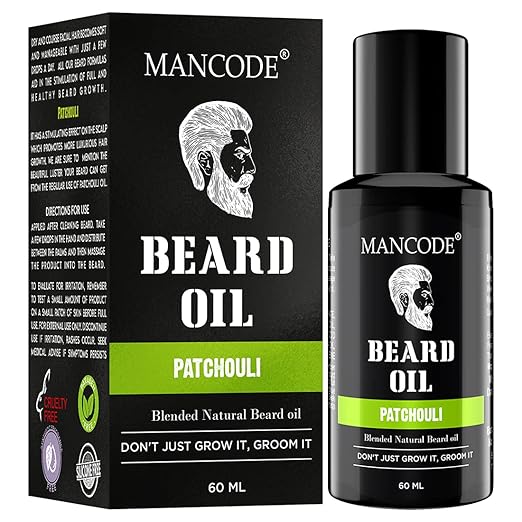 Mancode Beard & Hair Growth Oil, 60ml |With Patchouli Natural Oils including Vitamin E Hair Oil for Thicker & Longer Beard | Beard Oil for Uneven, Patchy & Fast Beard Growth | Growth Oil for Stronger & Fuller Beard Hair