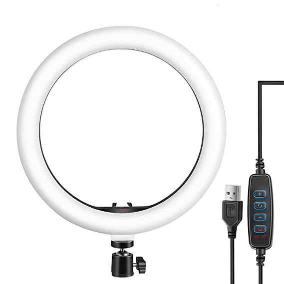 Tygot 10" Portable LED Ring Light with 3 Color Modes Dimmable Lighting | for YouTube | Photo-Shoot | Video Shoot | Live Stream | Makeup & Vlogging | Compatible with iPhone/Android Phones & Cameras