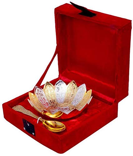 CRAFTS KING White Metal Floral Bowl Set, Gold - 2 Pieces