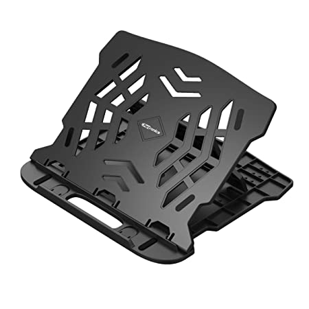 Portronics My Buddy Hexa 22 Laptop Stand with 360° Rotation Base, Mobile Stand, 7 Adjustable Heights, Air Ventilation, Portable & Foldable Design for Upto 15.6 Inches Laptops & MacBook (Black)