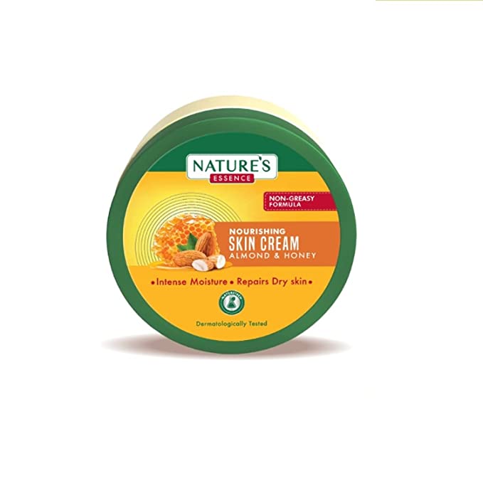 Nature's Essence Almond & Honey Nourishing Skin Cream, 400ml |Intense Moisturization & Radiance in just 5 seconds |Rejuvenates & Hydrates Dry Skin | For Dry & Dull Skin