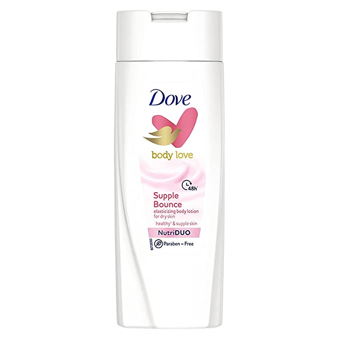 Dove Body Love Supple Bounce Body Lotion for Dry Skin 48Hrs Moisturisation Paraben Free, with Plant based Moisturiser For Supple Healthy Skin 100ml
