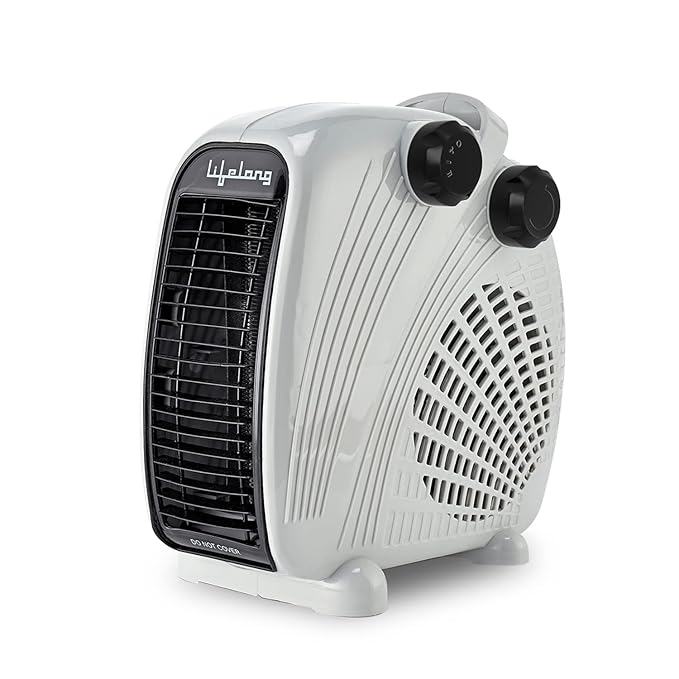 Lifelong 2000 Watt Room Heater for Home with Adjustable Thermostat & ISI Certified, Portable Electric Blower Heater, Room Heater for Bedroom & Office - 1 Year Manufacturer's Warranty (LLFH02, Grey)