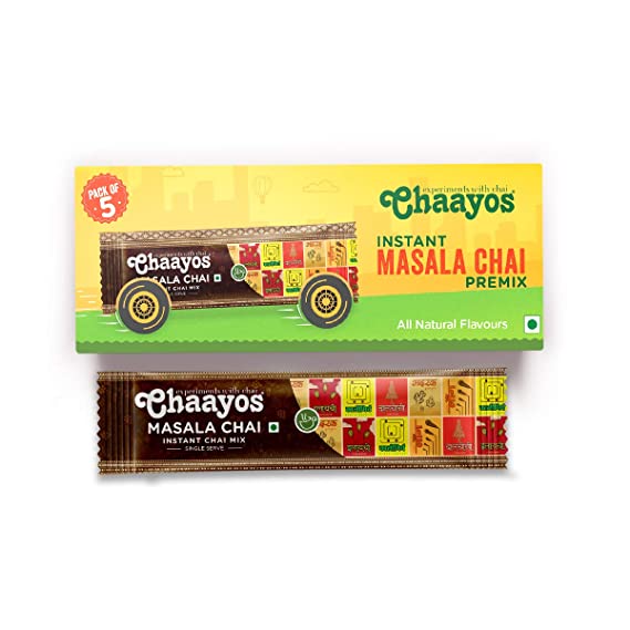 Chaayos Instant Masala Chai Premix - All Natural Flavour (5 Sachets)