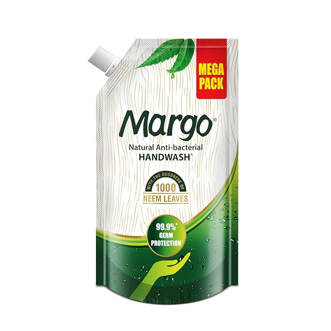 Margo Natural Anti-Bacterial Handwash for Soft, Hydrated hands - 700 ML Refill Pack [ Pack of 1 ] | 99.9% Protection From Harmful Germs | Enriched With Original Neem