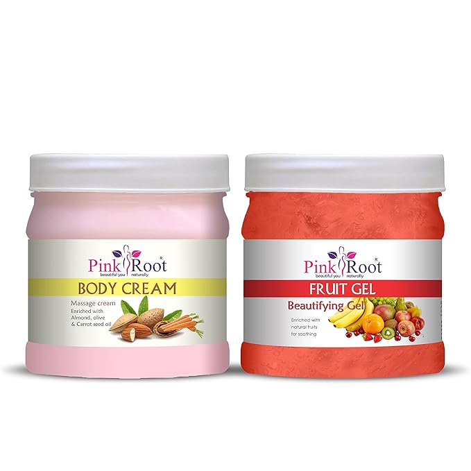 Pink Root Body Massage Cream 500gm with Fruit Gel 500gm