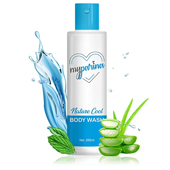 MYPARINA Aloe Vera Body Wash Nature Cool Moisture Enriched PH Fragrant Balanced Menthol Body Wash Shower Gel for All Skin Types, 200 ml | Paraben and Sulfate Free | For Men and Women