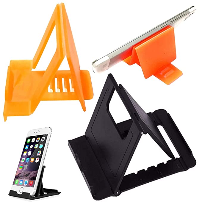 Tfpro Mobile Holder Table and Bed Stand Adjustable 5 Steps Foldable for Universal Mobile Multi-Coloured (Pack of 2)