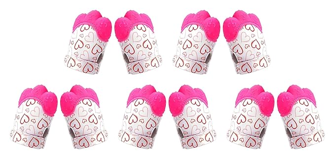 Ole Baby Silicone Teether/Mitten for Infants/Baby Silicone Teething Mitten/Teething Pack of 5 Toys/Ideal Baby Shower Gift/Package Include: Pack of 5Baby Teether Mitten