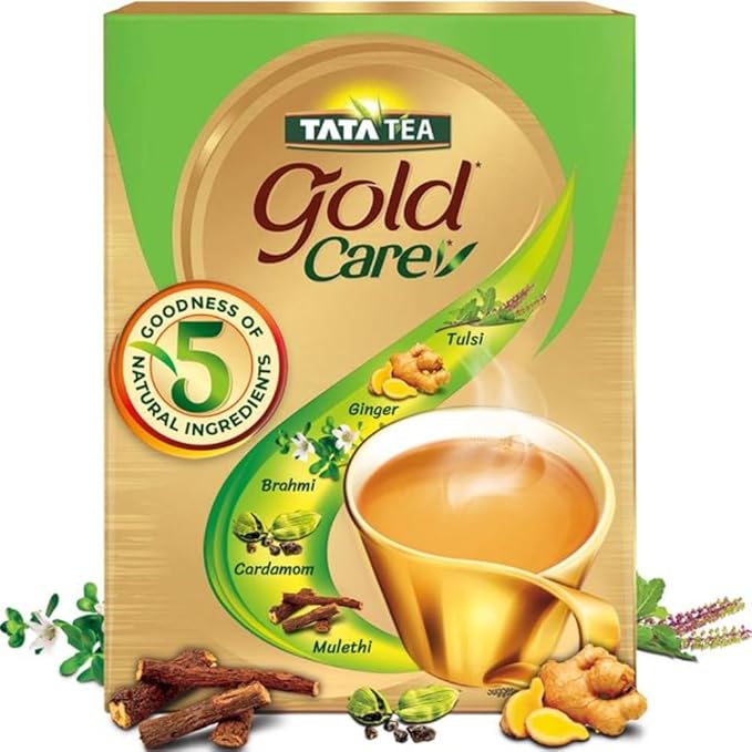 Tata Tea Gold Care 500 gram, Goodness Of Cardamom, Ginger Powder, Tulsi, Brahmi & Mulethi, Natural Ingredients, Exquisite Blend Of Tea, Rich In Taste, Black Tea