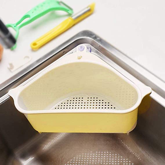 generic Multi Functional Triangular Drain Shelf Sink Storage Rack Kitchen Sucker Storage Holder - Multicolor