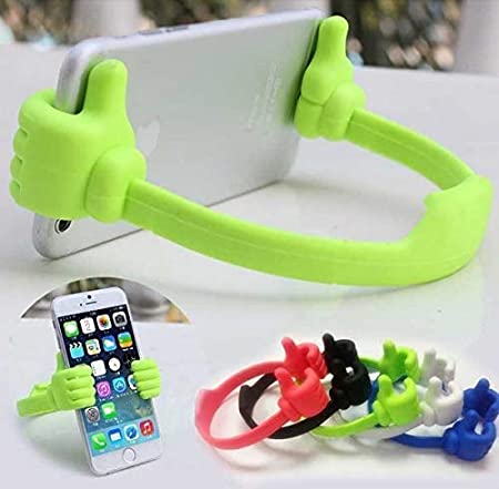 VOLTAC Universal Adjustable Flexible OK Thumps Up Stand Tablet Stand Mount Cradle Tablet Computer Display Holder for Desk Desktop & Smartphones Multicolor (Pack of 1)