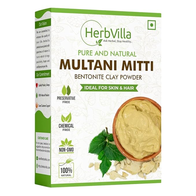 Natural Multani Mitti Powder for Face Pack (200 Grams) Fuller's Earth, Bentonite Clay