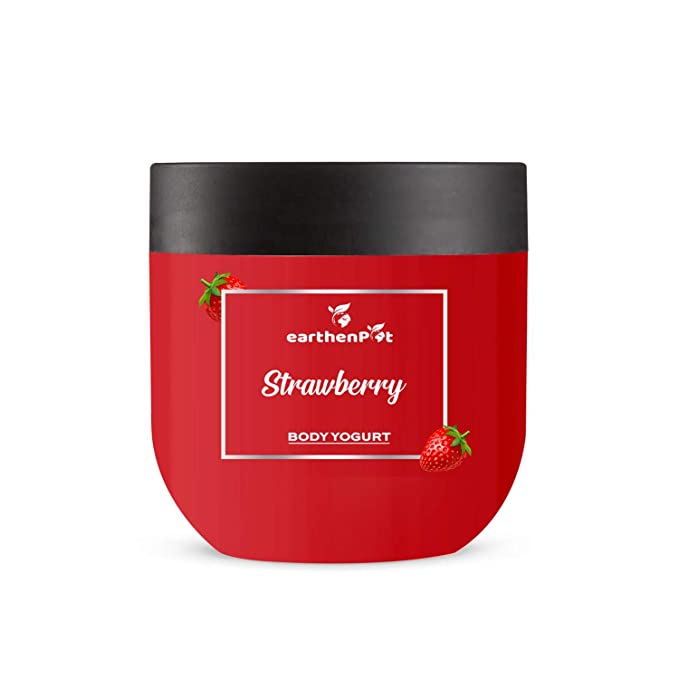 EarthenPot Strawberry Body Yogurt For Soft and Supple Skin With Rich Ingredients, 200 g