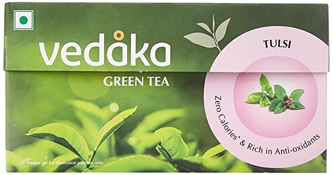 Amazon Brand - Vedaka Green Tea, Tulsi, 25 Tea Bags