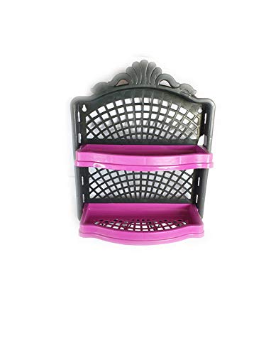 Plastic 3 Layer Multi-Purpose Kitchen Basket Rack Organiser Rack 2 in 1 30X23 cm Pack of 1 Pieces