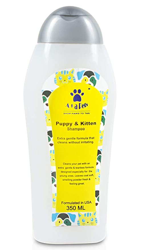 A+a Pets Puppy and Kitten Shampoo with Gentle Tearless Cleanser, Medium, 350 ml