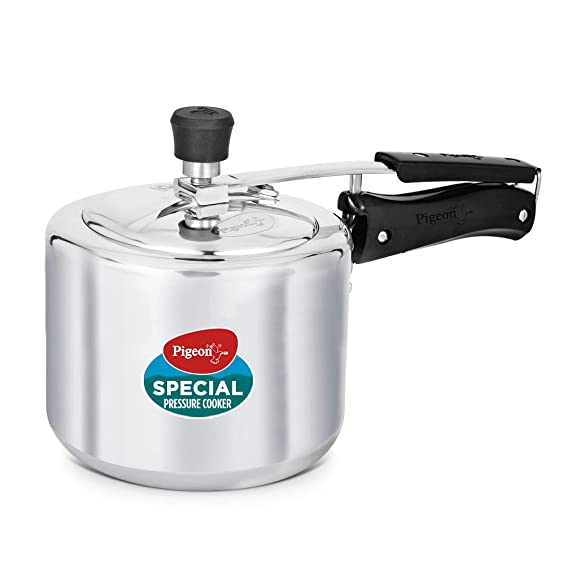 Pigeon by Stovekraft Non Induction Base Aluminium Inner Lid Pressure Cooker, 14459 (3 L, Silver)