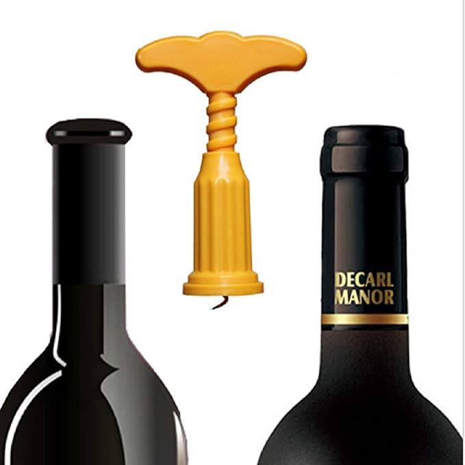 Kwish Present Plastic Wine Bottle Opener Household Accessories Pack of 2pcs (Multi Colour)