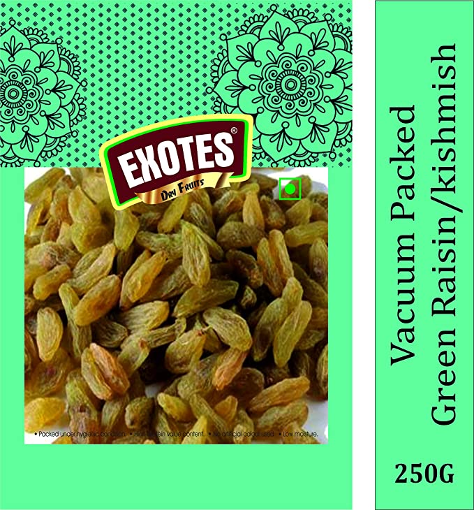 Exotes Premium Dry Fruits (Green Raisins/ Kishmish), 250 g