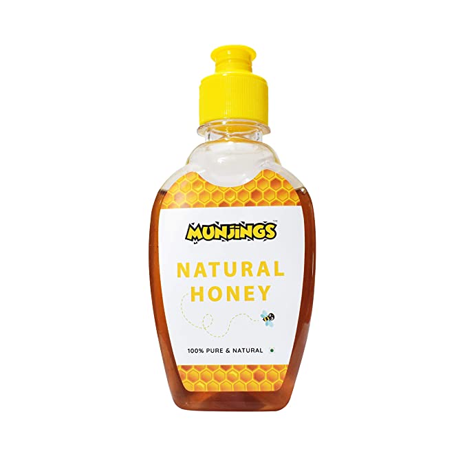MUNJINGS® Natural Honey | 100% Pure and Natural/Multi Floral/ Western Ghat Origin (Squeeze Bottle, 300 Gram)