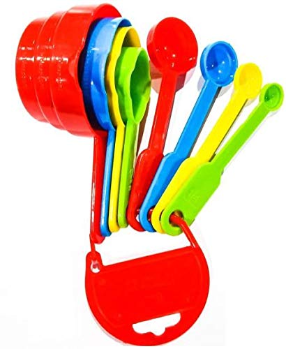 Urban king Multicolor Measuring Cup and Spoon Set of 8 pcs | Multipurpose Kitchen Tool | Measure and Processing Cake | for Kitchen