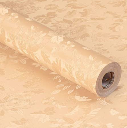 JB Collection Golden Peony Roses Peel and Stick Self Adhesive Wallpaper Easily Removable - Bedroom Living Room Corridor Background Eco Wallpaper (200CMX45CM)
