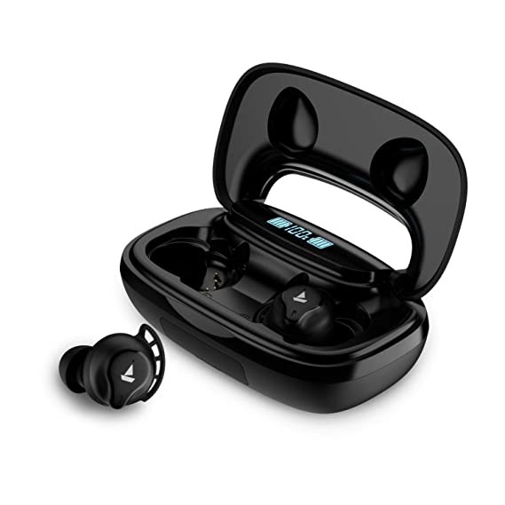 boAt Airdopes 621 TWS Earbuds with 150 Hours Battery, Digital Battery Indicator, IPX7, IWP Technology, Bluetooth 5.0, Type-c Interface and Voice Assistant(Active Black)