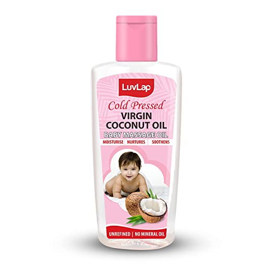 LuvLap Baby Hair & Skin Oil, 100% Natural Cold Pressed Virgin Coconut Oil, Baby Massage Oil, Prevents Diaper Rash, 100ml