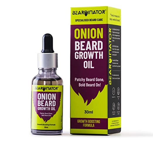 Beardinator Onion Beard Growth Oil for Men | With 10 Essential Oils For 10x Faster Beard Growth | Chemical Free Beard Care, 30 ML
