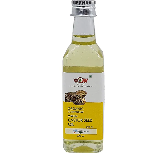 WOW ZIP - GO HERBS & NUTRITION 100% Pure Natural Organic Castor Seed Oil (Arandi Oil) 100 Ml Bottle.