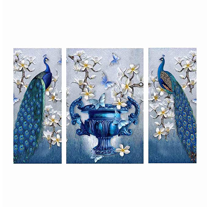 SND Wood Figures, Religion, Flowers, Abstract Painting , Multicolour, Modern, 12 X4.5 Inch,12 X 9 Inch, 12 X 4.5 Inch