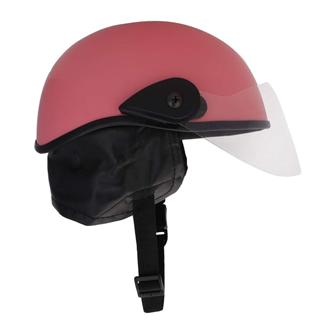 Western Era Unisex Half Helmet for Men & Women | Clear Visor | Comfort & Safety | Enhanced Design (Large)