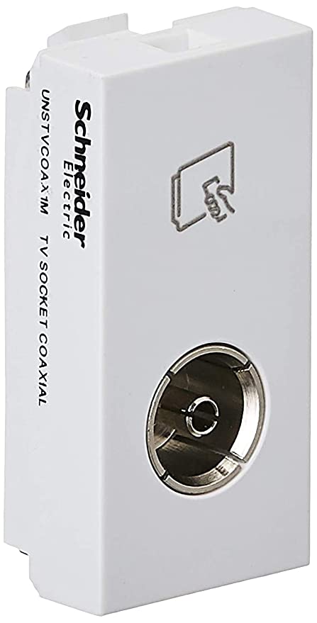 Schneider Electric Unica Pure-TV Socket Coaxial, White (Pack of 1)