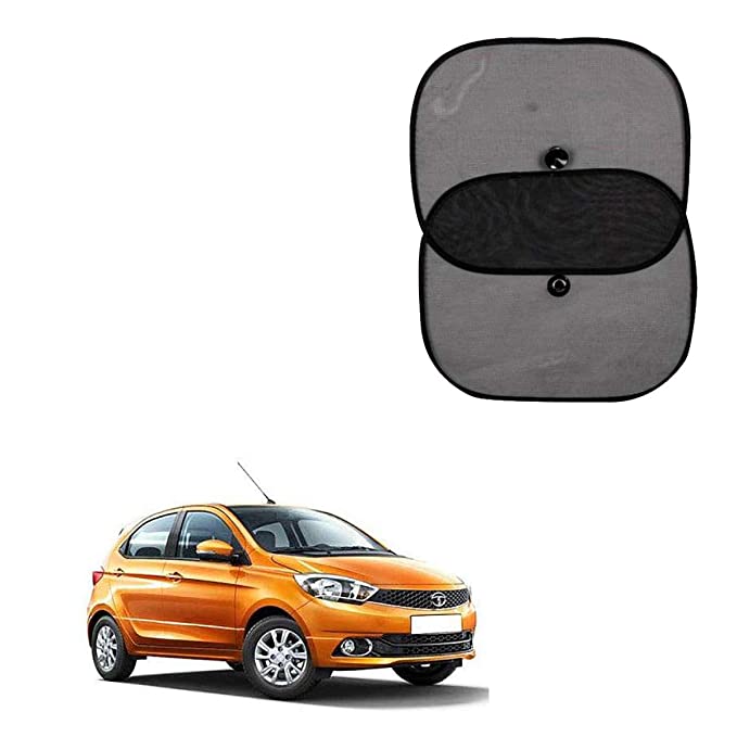 UV Protected Black Sunshade forTata Tiago (Set of 2)