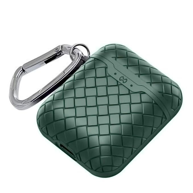 GadgetBite Silicone Matte Hard Protective Case Cover Compatible with Apple Wireless Earphones 1 & 2 - Grassy Green