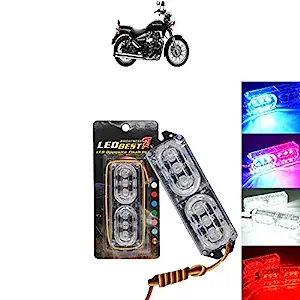 Sykit Bike Flashing Strobe Bar Type LED Fog Lights Red n Blue for Royal EnfieldThunderbird 350