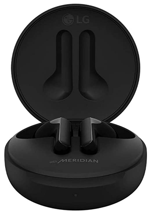LG TONE Free HBS-FN5U True Wireless Bluetooth Earbuds -Uvnano 99.9% Bacteria Free, Prestigious British Meridian Sound, Dual Microphones, IPX4 Water Resistance, total 18 hours battery life(Black)