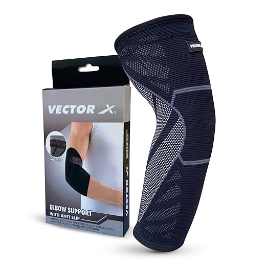 Vector X Elbow Support Compression Sleeve for Tendonitis, Tennis Elbow, Golf Elbow Treatment - Reduce Joint Pain During Any Activity!
