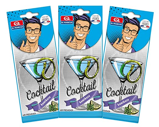 Dr Marcus Car Air Freshener Cocktail - Kamikaze (Made in Europe), Pack of 3