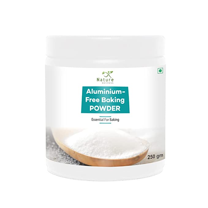 Nature Wellness Aluminum-Free Baking Powder for Making Cake, Pizza, Breads, Muffins, Dhokla, Idlis, Naans |Baking Ingredients |Baking Soda, Cooking Soda - 250 Grams