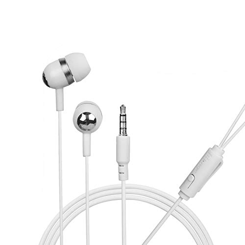 Hitage Champ Best Super Sound Bass HD Clear Sound Wired Headset (White,Wired in The Ear) (HB-768 (White))