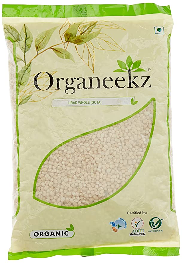 Organeekz Organic Urad Whole (Gota) 500 Kg (Certified Organic as per NPOP Standards)