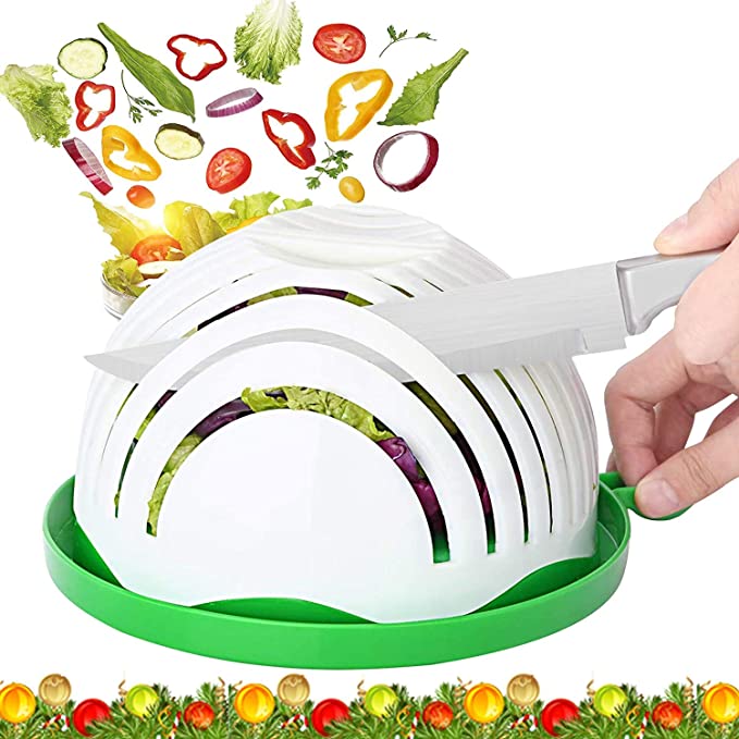 FURN ASPIRE Salad Cutter Bowl Upgraded Easy Salad Maker, Fast Fruit Vegetable Salad Chopper Bowl Fresh Salad Slicer