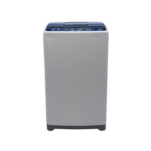 Haier 7 Kg 5 Star Fully Automatic Top Load Washing Machine with Oceanus Wave Drum, Magic Filter, 8 Wash Programs (HWM70-AE, Moonlight Silver, Stainless Steel Drum, 15 Mins Quick Wash)