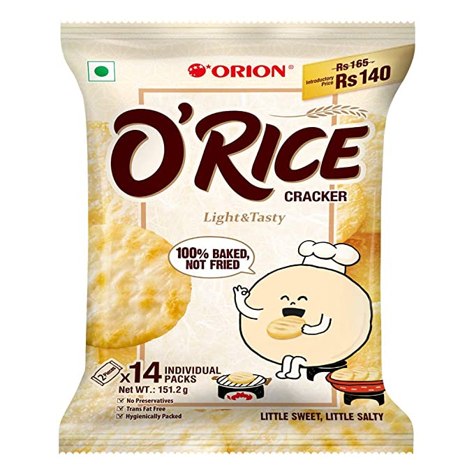 [Apply Coupon] - Orion O'rice cracker - Baked Korean snack (Pack of 1)|Weekly snack pack |No added preservatives |Healthy snack