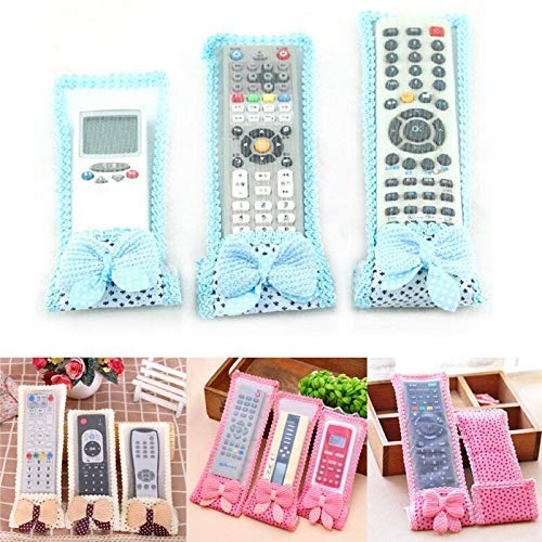 Cute and Attractive Dust Proof AC TV Remote Control Cover Protective Case, Set of 3 Pcs (Random Colour)