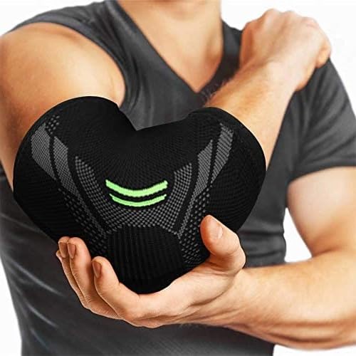 serveuttam Neoprene Elbow Support For Gym(1 Pc)- Elbow Brace For Men Women Workout Elbow Compression Sleeves For Tendonitis Pain Relief,Tennis,Volleyball,Cricket-Elbow Pain(Robotic Green,Medium)