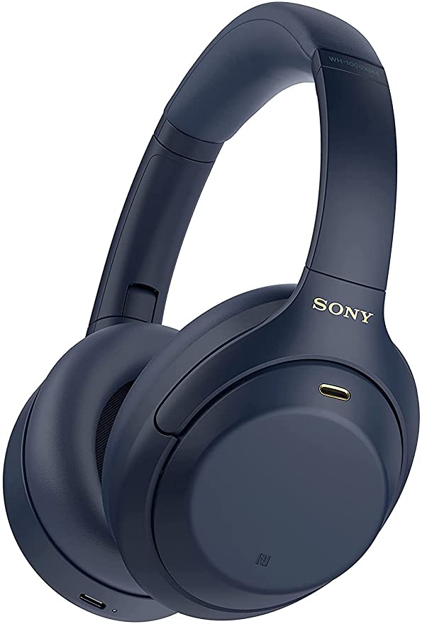 Sony WH-1000XM4 Noise Cancellation Wireless Bluetooth Over-Ear Headphones with Mic, Hi-Res Audio, Up to 30 Hrs Battery- Blue